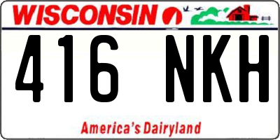 WI license plate 416NKH