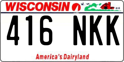 WI license plate 416NKK