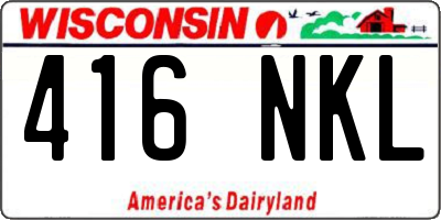 WI license plate 416NKL