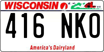 WI license plate 416NKO