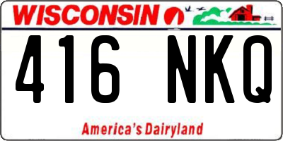 WI license plate 416NKQ