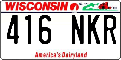 WI license plate 416NKR