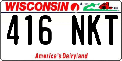 WI license plate 416NKT