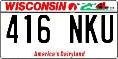 WI license plate 416NKU