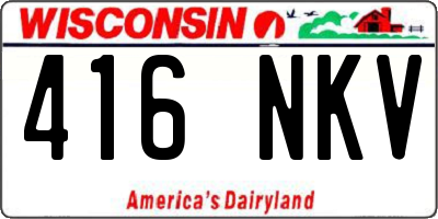 WI license plate 416NKV
