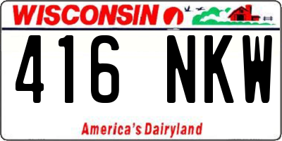 WI license plate 416NKW