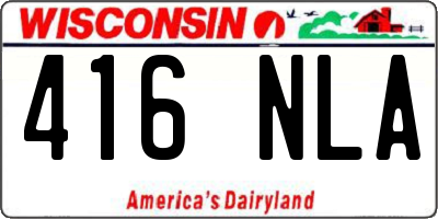 WI license plate 416NLA