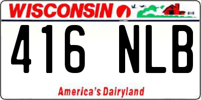 WI license plate 416NLB