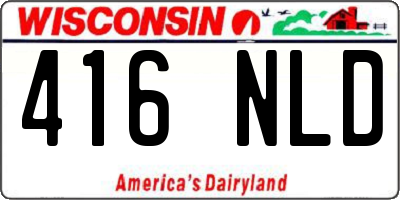 WI license plate 416NLD