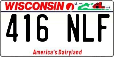 WI license plate 416NLF