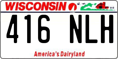 WI license plate 416NLH
