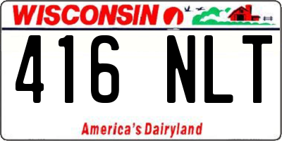 WI license plate 416NLT