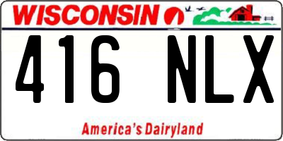 WI license plate 416NLX