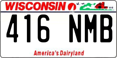 WI license plate 416NMB