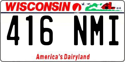 WI license plate 416NMI