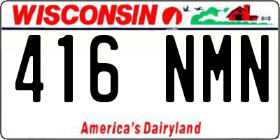 WI license plate 416NMN