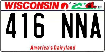 WI license plate 416NNA