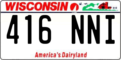 WI license plate 416NNI