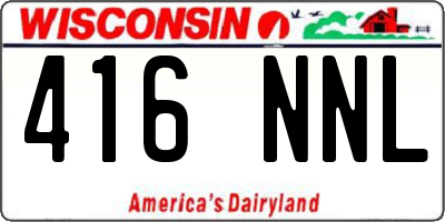 WI license plate 416NNL
