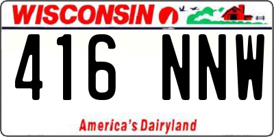WI license plate 416NNW