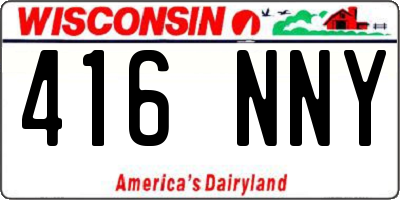 WI license plate 416NNY