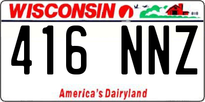 WI license plate 416NNZ