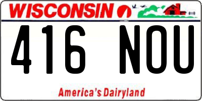 WI license plate 416NOU