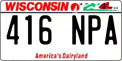 WI license plate 416NPA