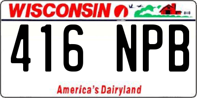 WI license plate 416NPB