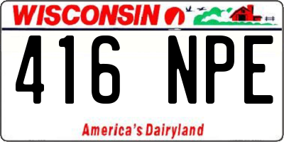 WI license plate 416NPE