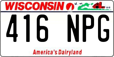 WI license plate 416NPG
