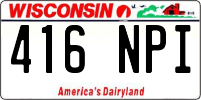 WI license plate 416NPI