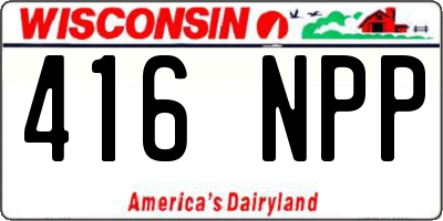 WI license plate 416NPP