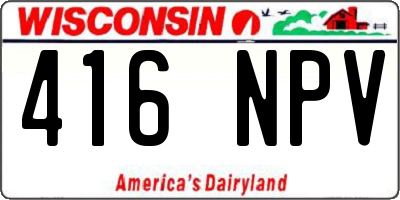 WI license plate 416NPV