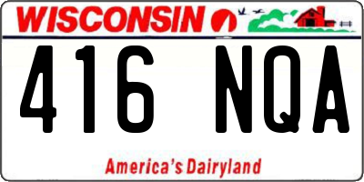 WI license plate 416NQA