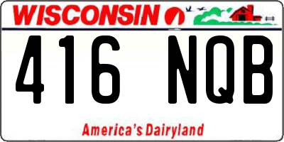 WI license plate 416NQB