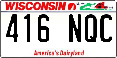 WI license plate 416NQC