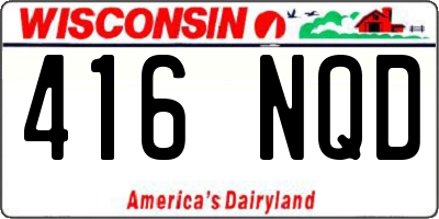 WI license plate 416NQD