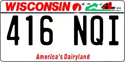 WI license plate 416NQI