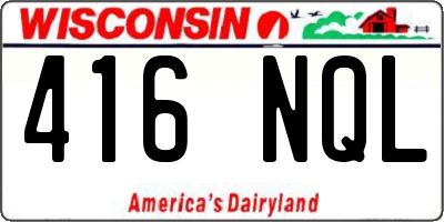 WI license plate 416NQL