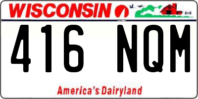 WI license plate 416NQM