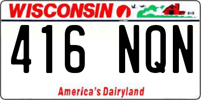 WI license plate 416NQN