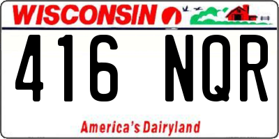WI license plate 416NQR