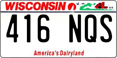WI license plate 416NQS