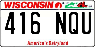 WI license plate 416NQU