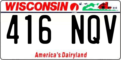 WI license plate 416NQV
