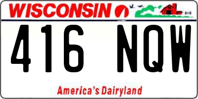 WI license plate 416NQW