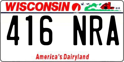 WI license plate 416NRA