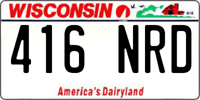 WI license plate 416NRD