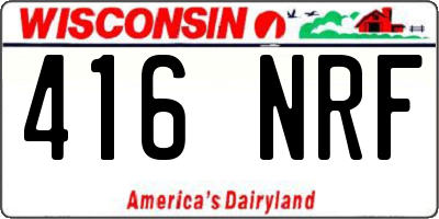 WI license plate 416NRF